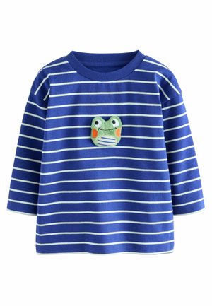 REGULAR FIT - APPLIQUÉ - Sweatshirt - blue white stripe frog
