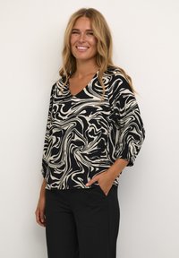 Kaffe - ACARMEN - Long sleeved top - black white graphic paint Thumbnail Image 1