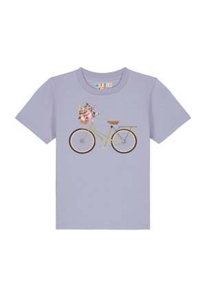 watapparel FAHRRAD MIT BLUMEN - T-Shirt print - lavender