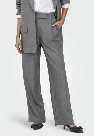 ONLY LINDA GERADE GESCHNITTEN - Pantaloni - medium grey melange