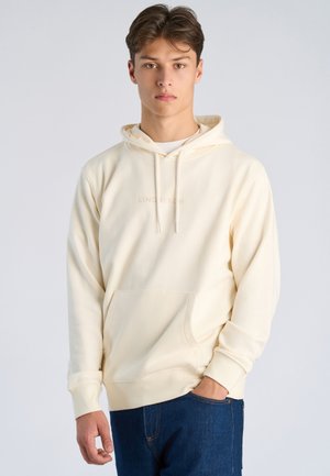 LOGO CHEST - Sweat à capuche - pearl white
