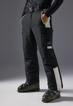 Pier One Sport Pantalones de esquí - black,off-white,neon yellow
