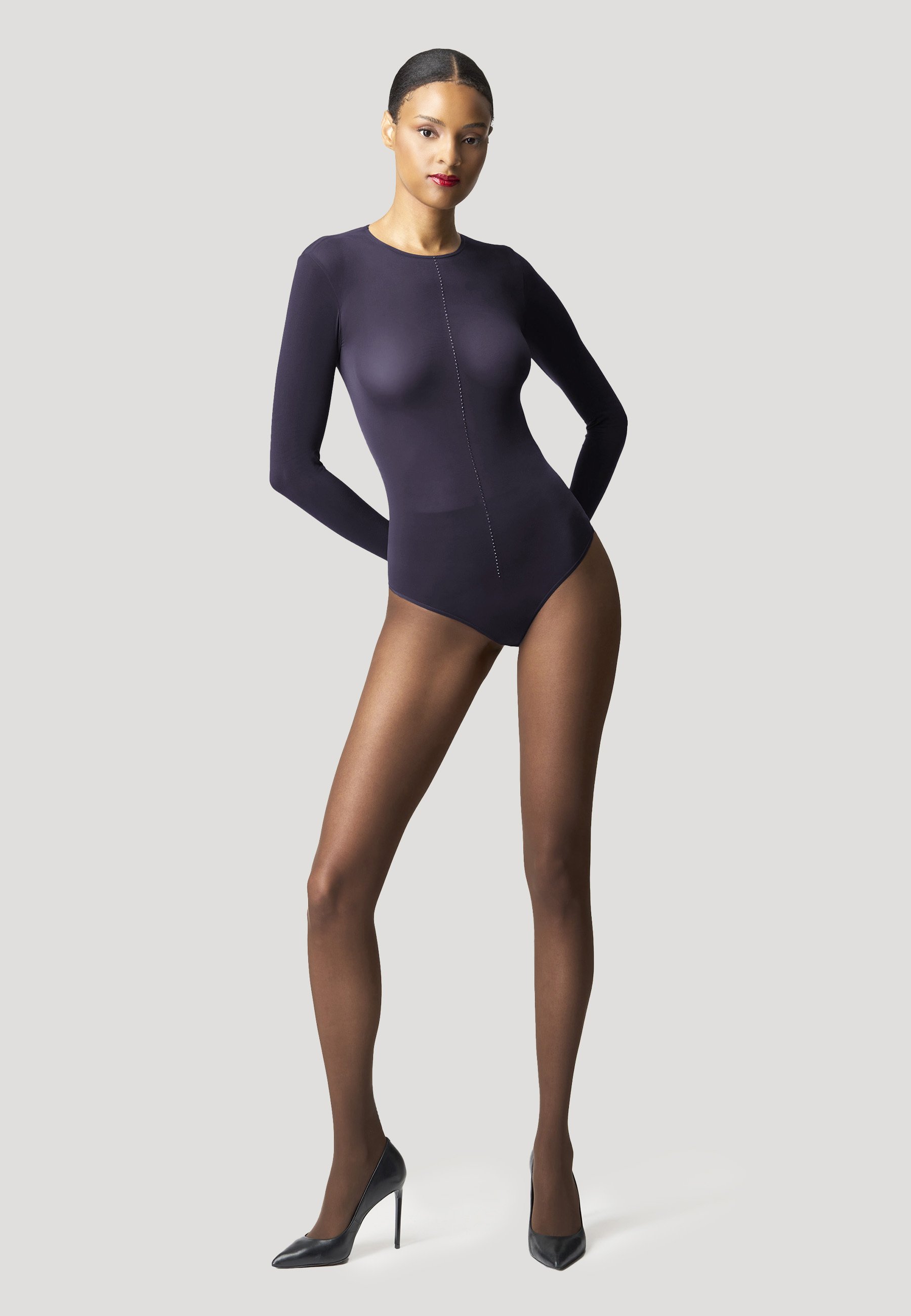 Wolford STRING CRYSTA - Body - black jet hematite/black - Zalando