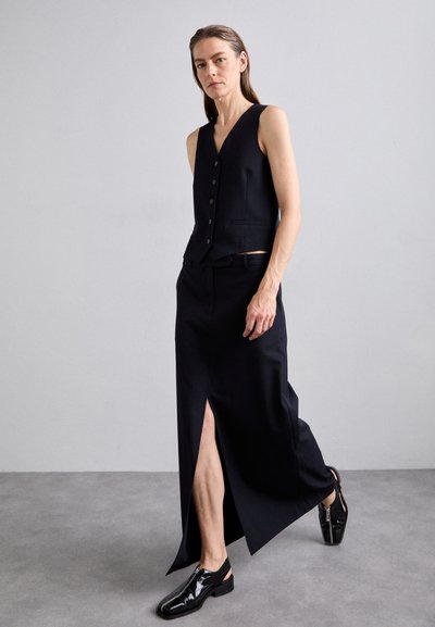 DESIGNERS REMIX SCOTT LONG SKIRT - Falda larga - navy