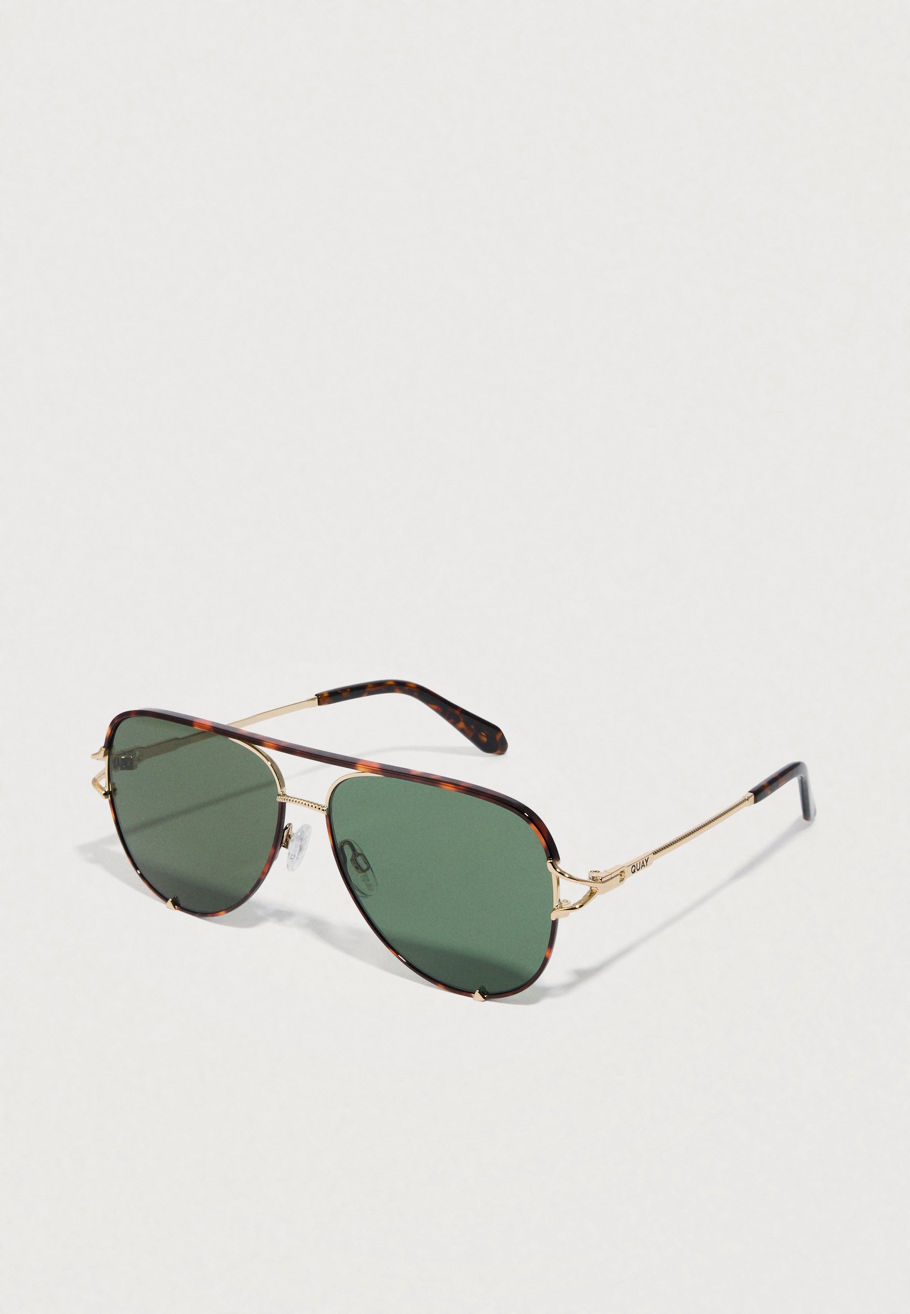 Quay Australia High Key Twist Sunglasses - Tortoise & Gold with Green Lenses Quay High Key Twist Brushed Gold Sepia Lens | TikTok main image 3