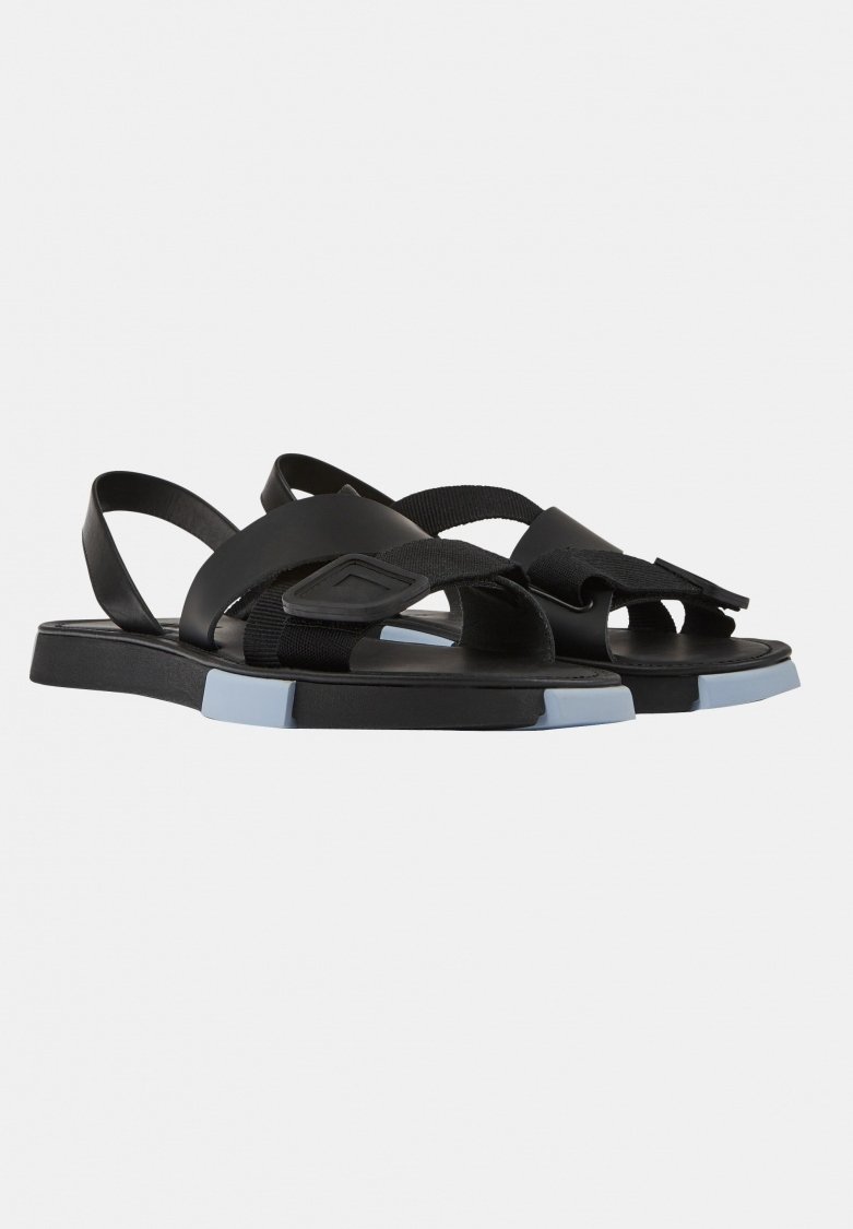 Herren Sandalen | Camper SET Riemensandalette schwarz hellblau/schwarz - VM55189 Herren Sandalen | Camper SET Riemensandalette schwarz hellblau/schwarz - VM55189