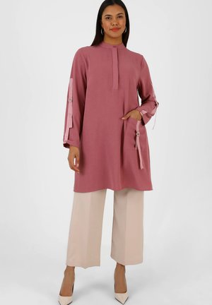 Modanisa BUTTON COLLAR-PLUS SIZE TUNIC-ALIA - Tunikaer - pink