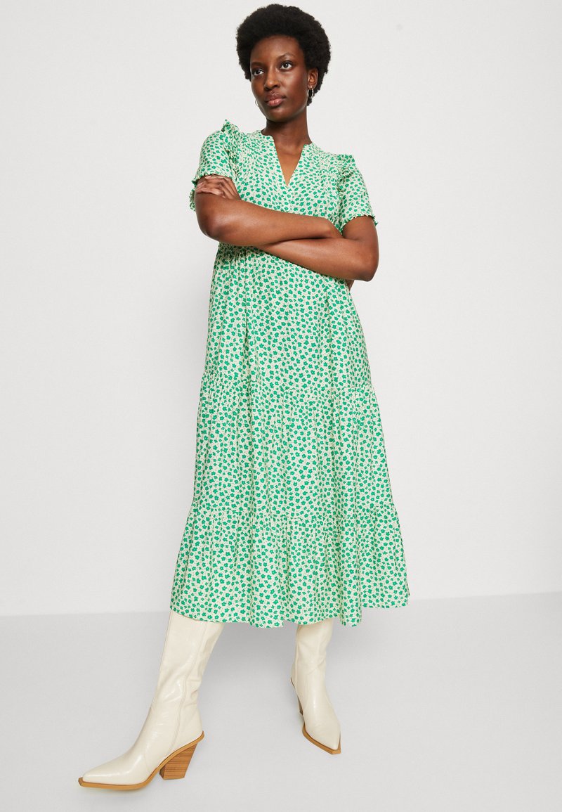 green emerald velvet dress Green Embroidered Eyelet Maxi Dress - All Dresses