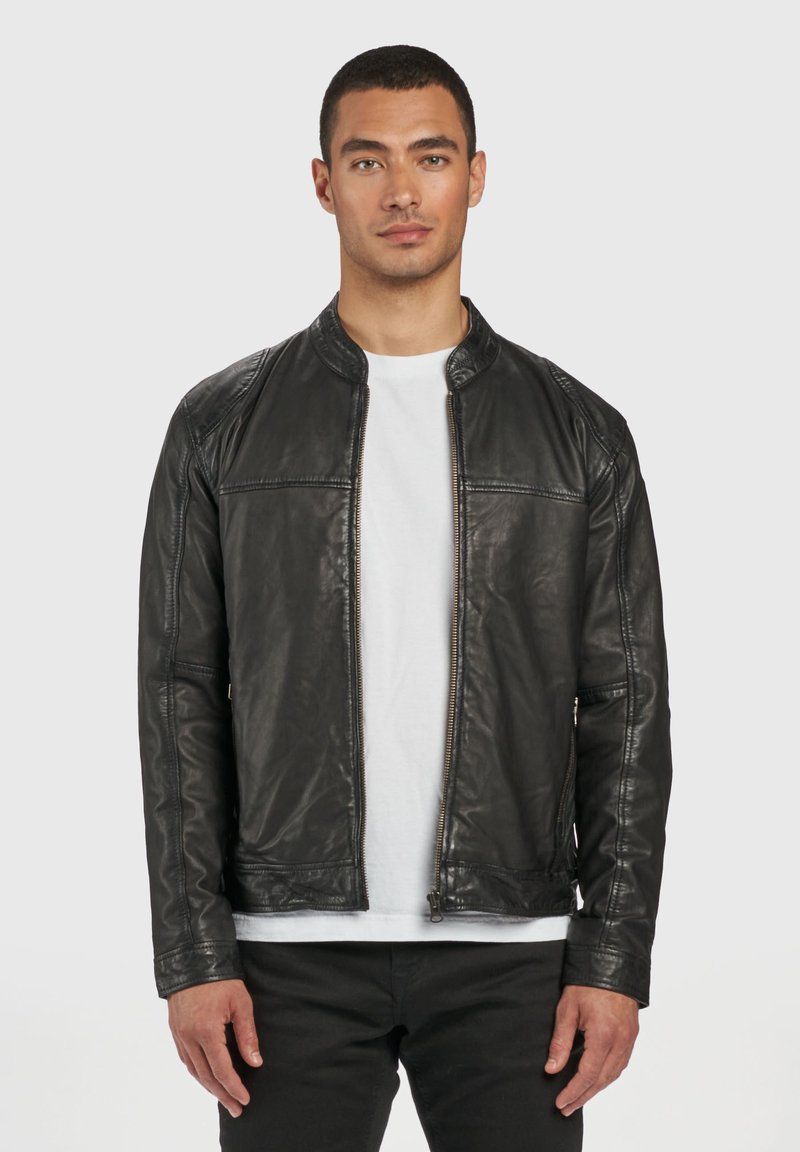 Gabba BAILEY ONE Leather jacket black Zalando