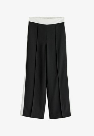 TALL FIT - SIDE STRIPE WIDE LEG TAILORED - Pantaloni de trening - chocolate neutral