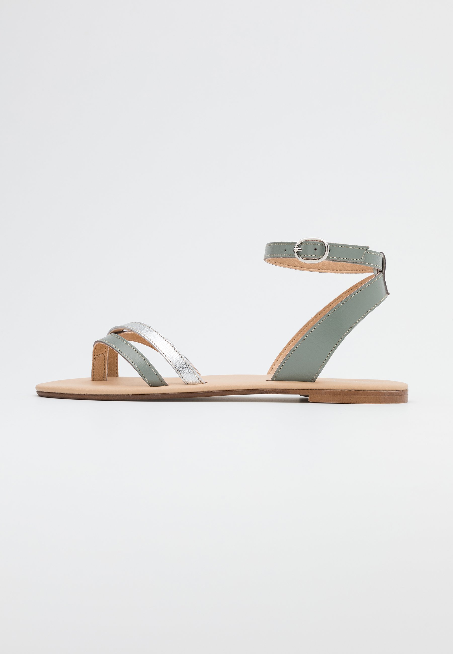 Anna Field LEATHER - Flip Flops - white/silver Anna Field LEATHER - Flip Flops - white/silver