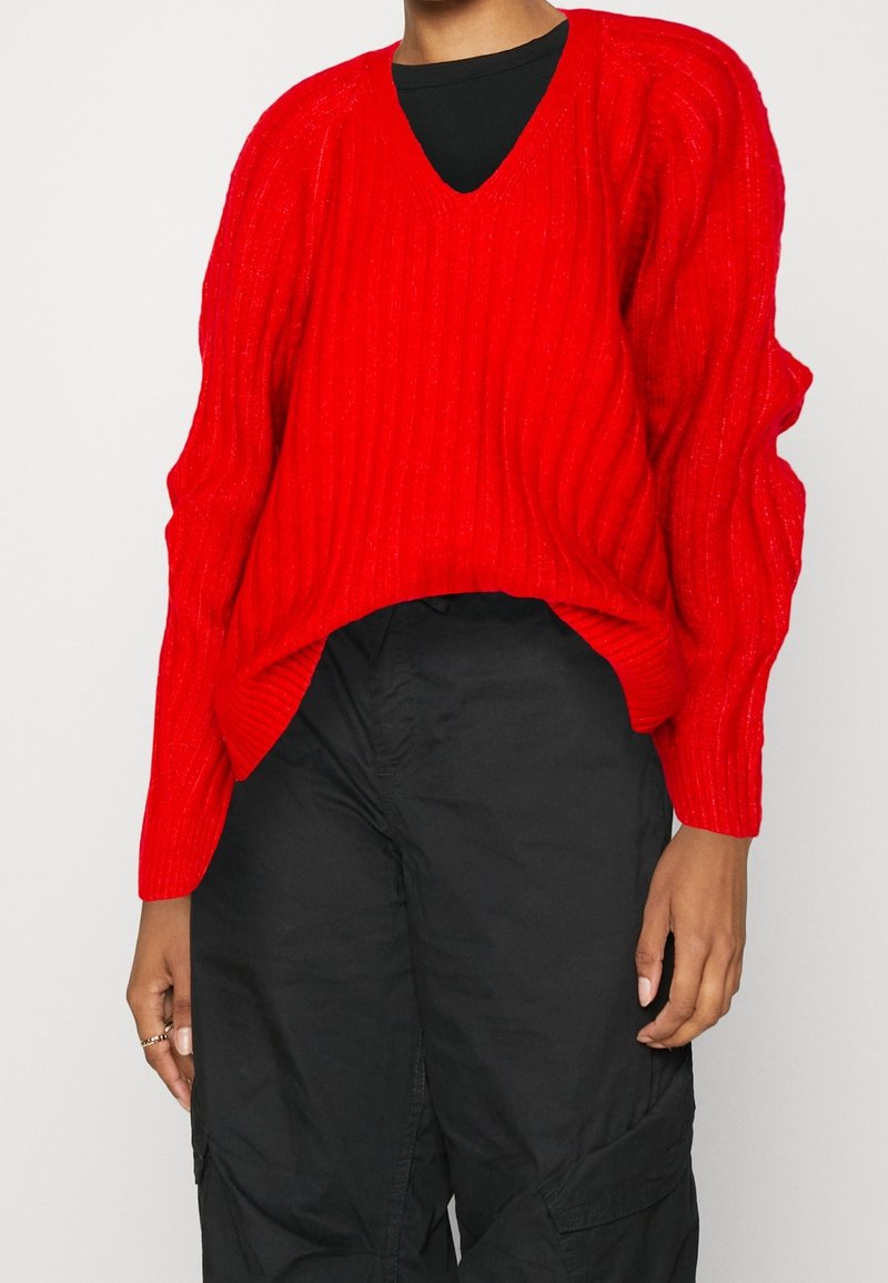 Gina Tricot Stickad tröja - red