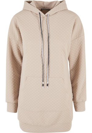 MIT DIAMOND STRUKTURMUSTER UND KÄNGURUTASCHE - Kapuzenpullover - beige