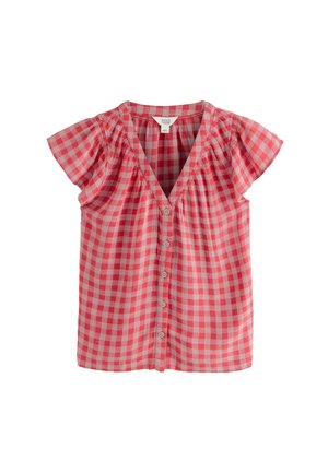 Next REGULAR FIT BLEND RUFFLE SLEEVE  - Blúz - pink red gingham