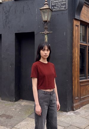 Urban Classics, LADIES SHORT OVERSIZED TEE - T-shirts basic - red
