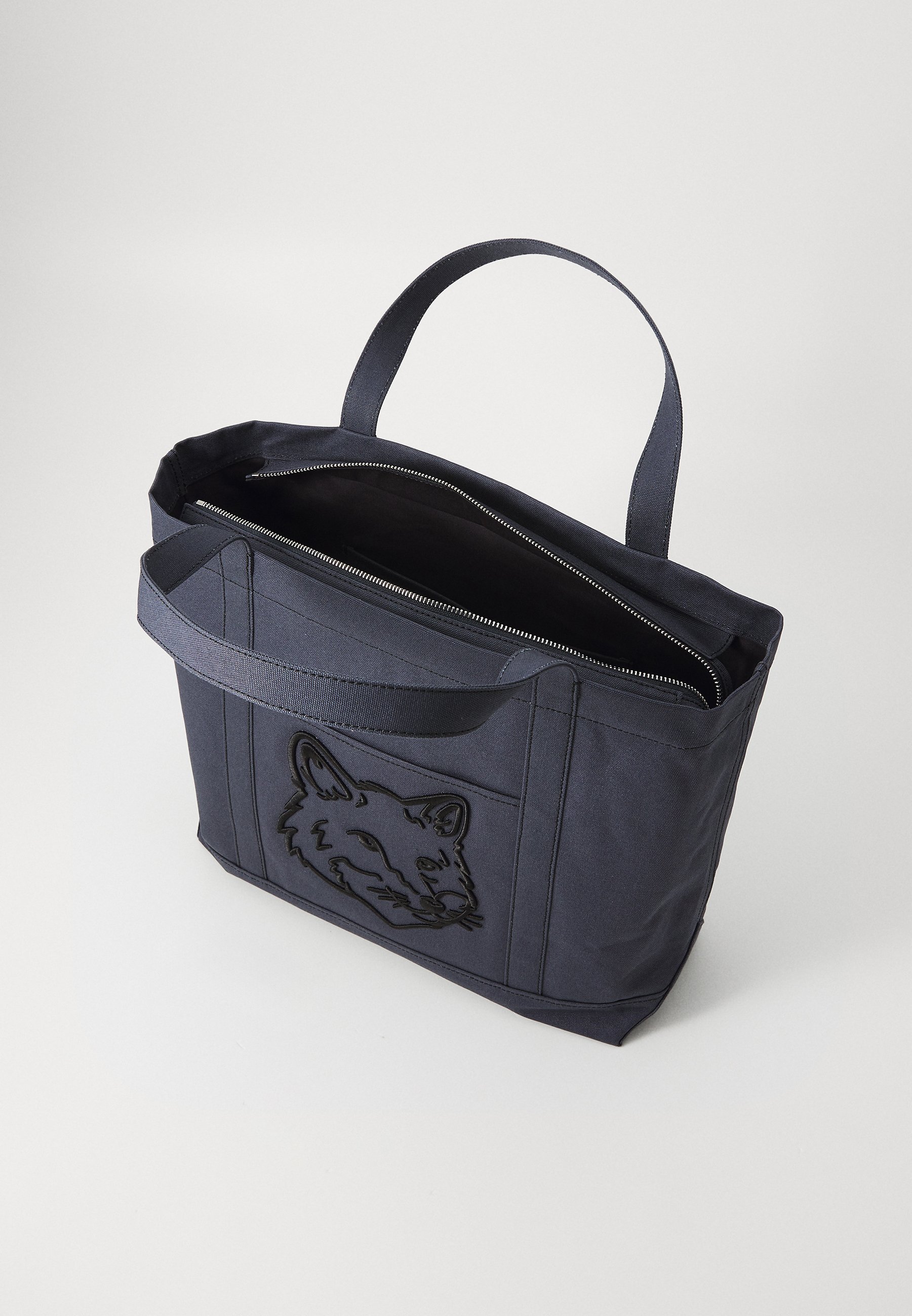 Maison Kitsuné FOX HEAD LARGE TOTE - Tote bag - slate grey/dark