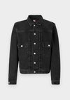 PLEATED - Jeansjacka - denim black