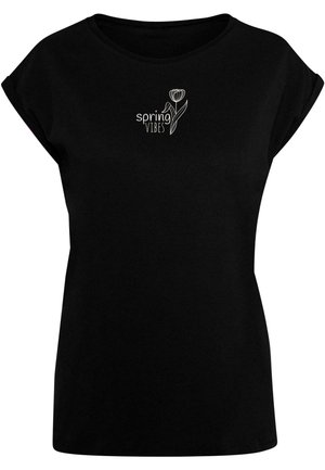 SPRING - VIBES EXTENDED SHOULDER - T-shirts med print - black