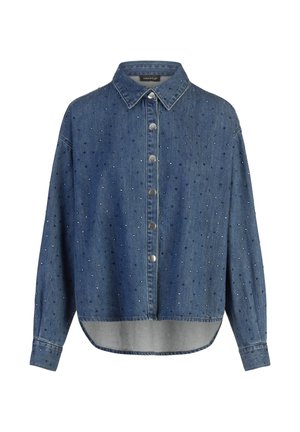 Apart MIT KRISTALLSTEINEN - Button-down blouse - mittelblau