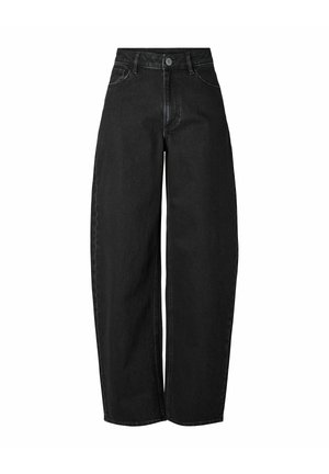 Pieces, PCGRACE MW BARREL ANK JEANS NOOS BC - Wide Leg - black denim1