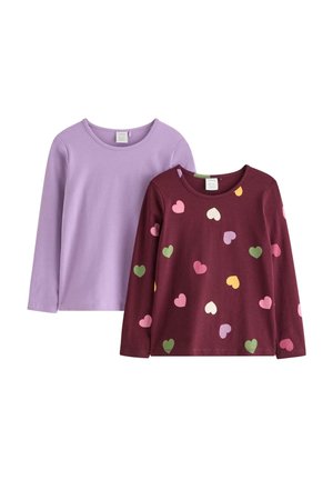 Lindex, TOP L/S 2-PACK - Langærmet T-shirt - dark lilac