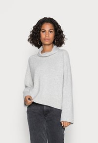 Marc O'Polo LONGSLEEVE STAND UP COLLAR - Camisola - multi/foggy melange