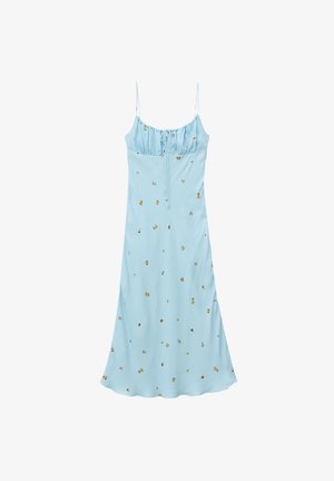 & OTHER STORIES, & OTHER STORIES DRAWSTRING MIDI DRESS - Day dress - light turquoise