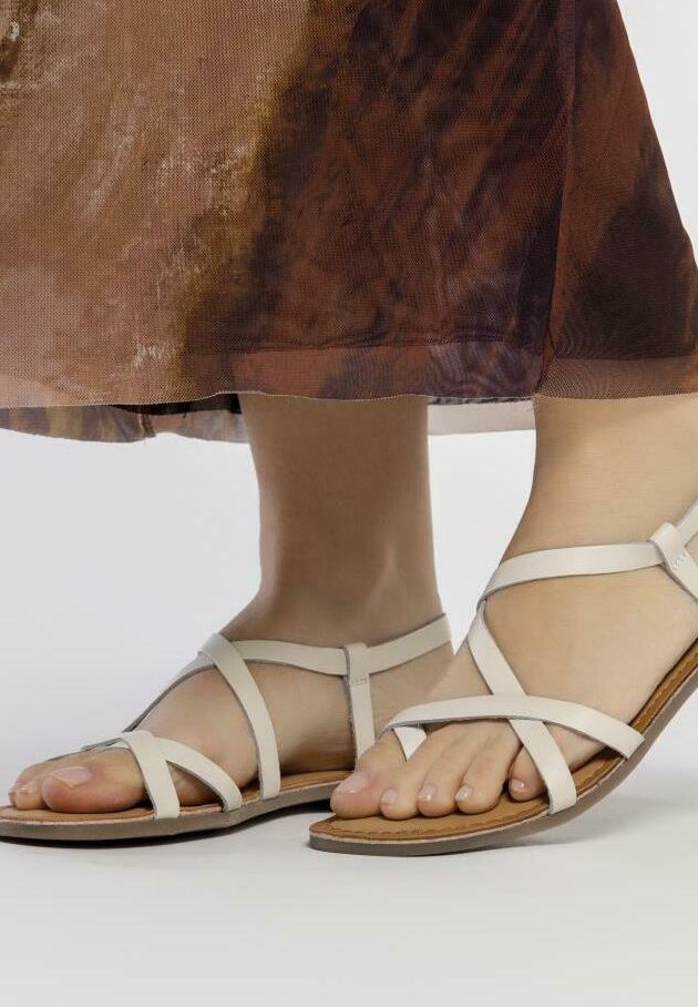 Zapatos Mujer Sandalias Planas Lamin Negras Con Tiras Finas De