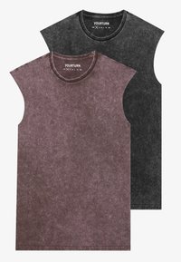 UNISEX 2 PACK - T-shirts med print - true black/mole