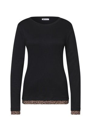 Street One, LANGARM SHIRT MIT COLORBLOCK UND PRINTDETAIL - T-shirt à manches longues - black