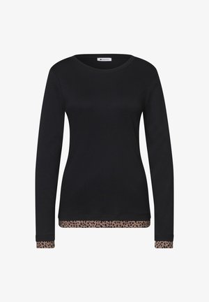 Street One, LANGARM SHIRT MIT COLORBLOCK UND PRINTDETAIL - T-shirt à manches longues - black
