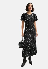 New Look - SPOT FRILL SLEEVE MIDI  - Day dress - black pattern Thumbnail Image 1