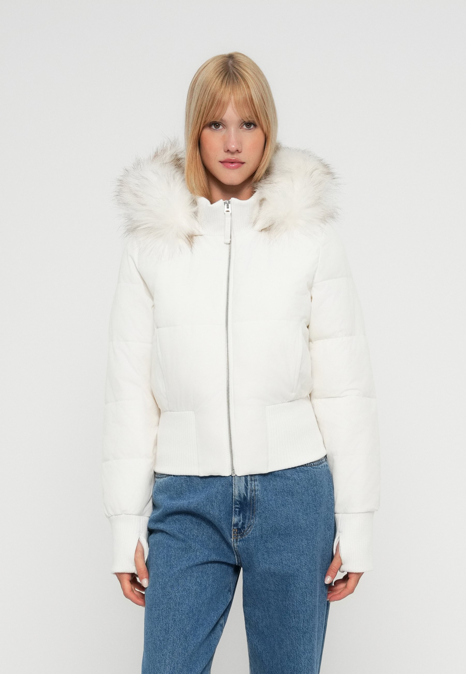 Hollister Co. JACKET CHAIN - Winter jacket - white - Zalando.co.uk