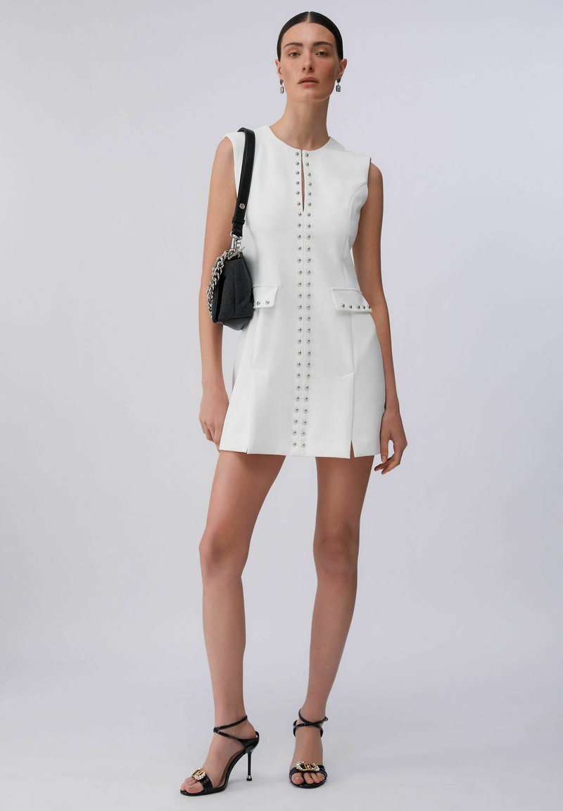 white dress with silver studs LIU JO SHORT WITH STUDS - Day dress - x/white