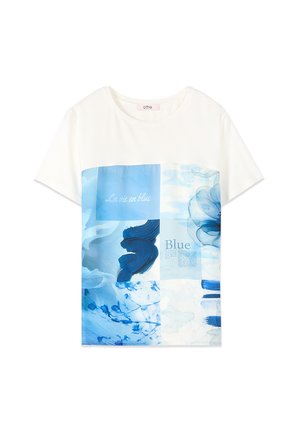 Oltre, T-SHIRT CON INSERTO STAMPATO - T-shirt con stampa - blu
