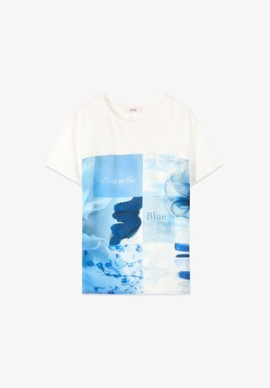 Oltre, T-SHIRT CON INSERTO STAMPATO - T-shirt con stampa - blu