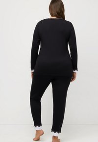 Ulla Popken RUNDHALS LANGARM SET - Yöasusetti - black