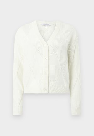 TEXTURED WOOL CARDIGAN - Cardigan - parchment white