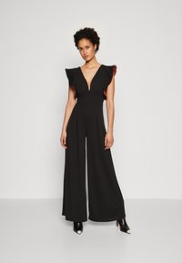 WAL G. - PIP RUFFLE - Jumpsuit - black/burnt orange Thumbnail-Bild 1