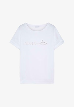 Luisa Viola, T-SHIRT LETTERING RICAMATA - Camiseta estampada - bianco