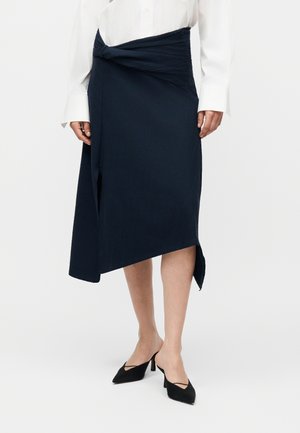 Victoria Beckham DETAIL MIDI SKIRT - Jupe trapèze - navy