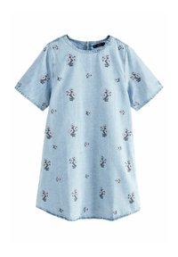 Next SHORT SLEEVE TALL - REGULAR FIT - Džinsa auduma kleita - bleach floral embroidered
