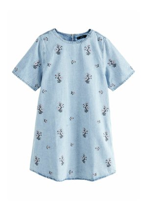 Next SHORT SLEEVE TALL - REGULAR FIT - Spijkerjurk - bleach floral embroidered
