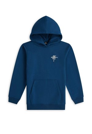 Marineblauer Kapuzenpullover mit Kängurutasche vorne und kleinem weißen O'Neill-Logo auf der Brust.