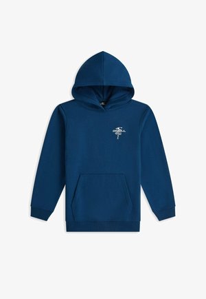 Sweat à capuche bleu marine avec poche kangourou à l'avant et petit logo blanc O'Neill sur la poitrine.