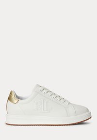 Unselected, snow white/soft gold-colored