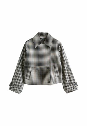 PETITE FIT - CROPPED TRENCH - Letná bunda - navy check