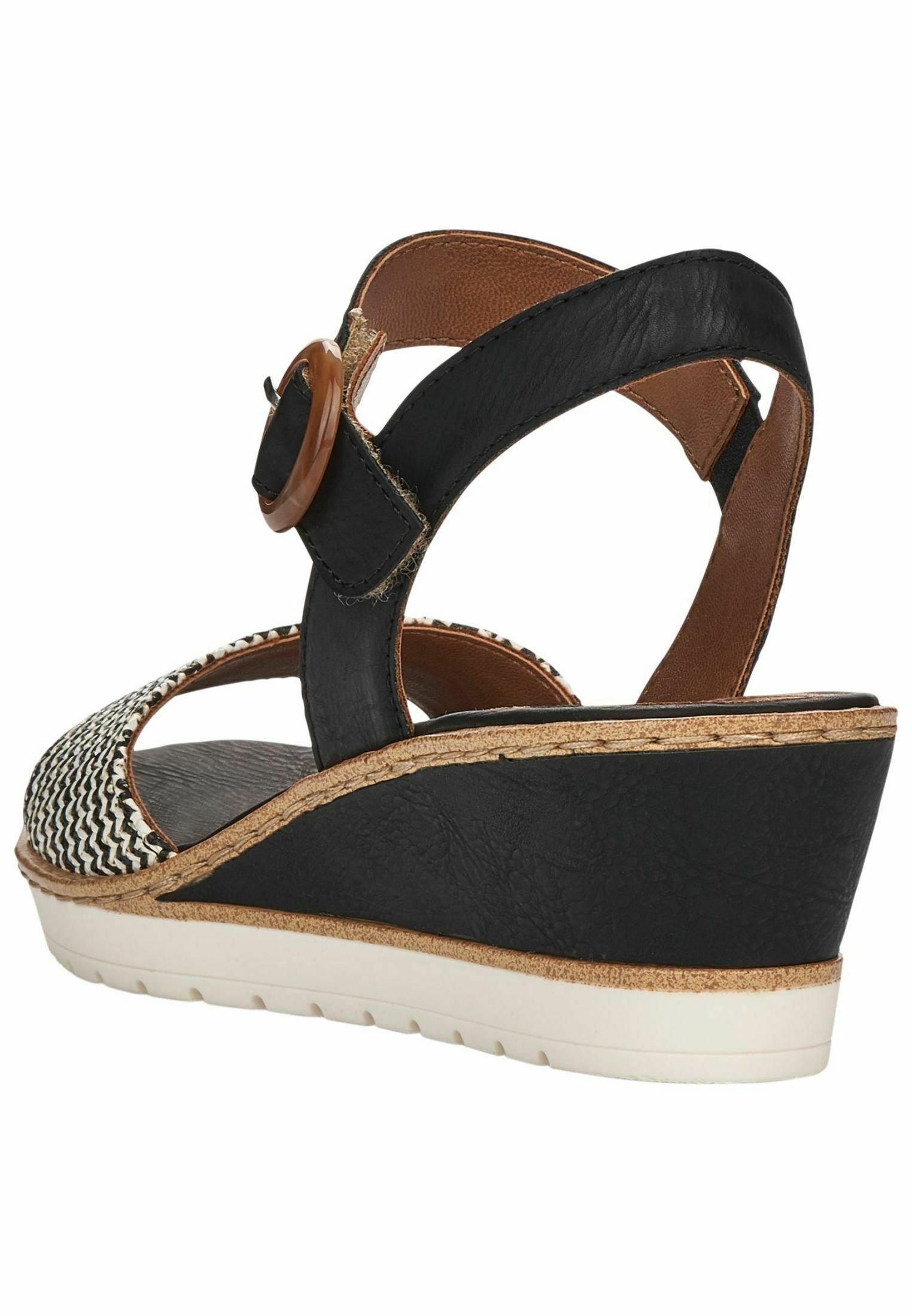 Remonte Sandalen met sleehak - schwarz-crema 01/zwart - Zalando.nl