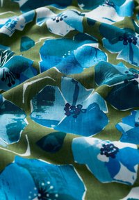 Seasalt Cornwall SUMMER CIRCLE - Kruhová šála - teal paper hellebores forest green