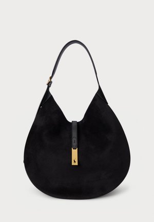 Polo Ralph Lauren Polo ID Suede Large Shoulder Bag - Shopping bags - black